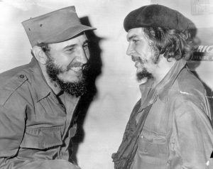 PKT3322 - 236251 1967 WHEN GUEVARA CONFERRED WITH CASTRO Ernesto 'Che' Guevara (R), former top lieut. of Cuban Prime Minister Fidel Castro with whom he's seen with in 1959, was killed in battle in Bolivia, a Bolivian military communique said today.